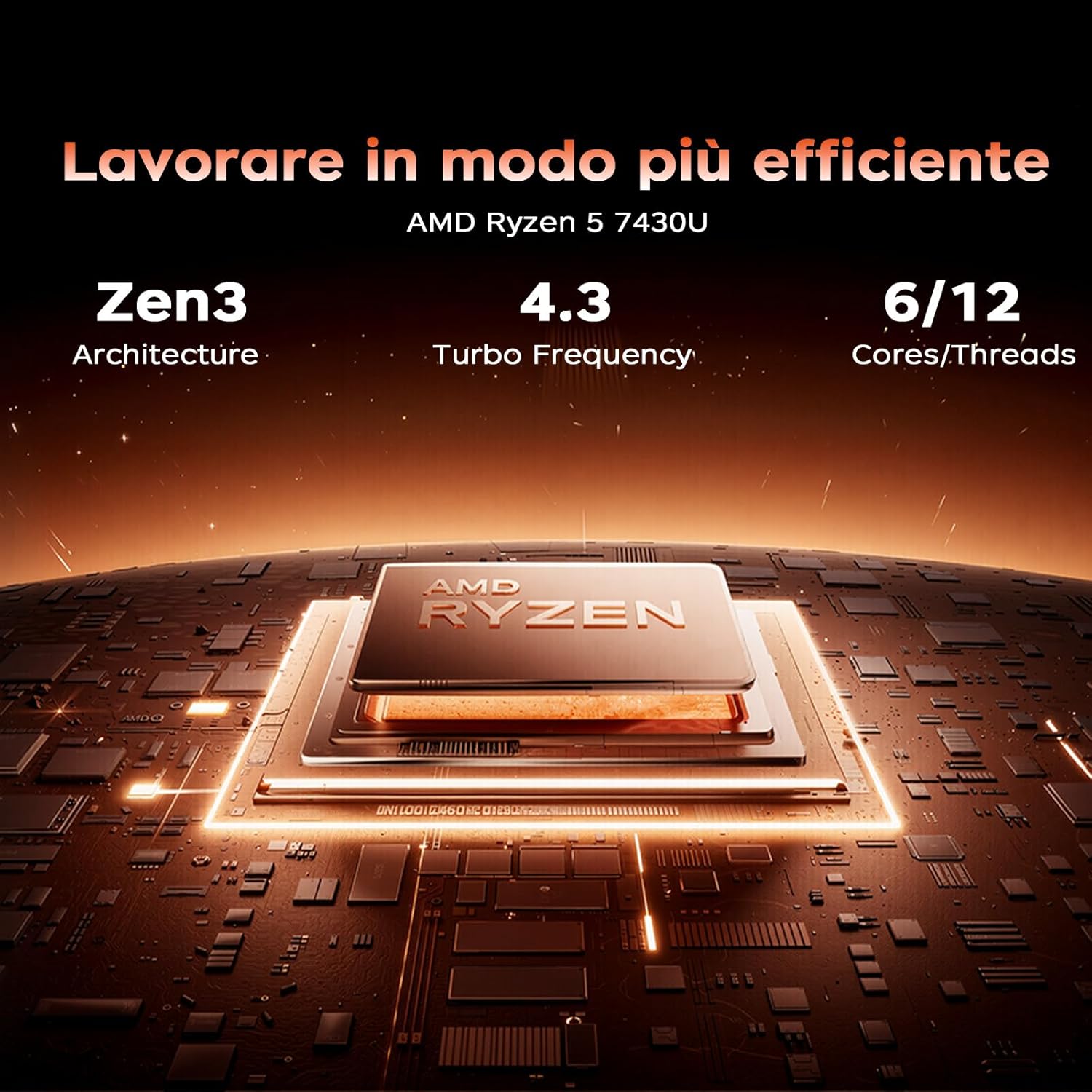 PC Portatile 15.6"FHD 1920x1080,Ryzen 5 7430U Processore Fino a 4.3 GHz Gaming Laptop 16GB RAM DDR4