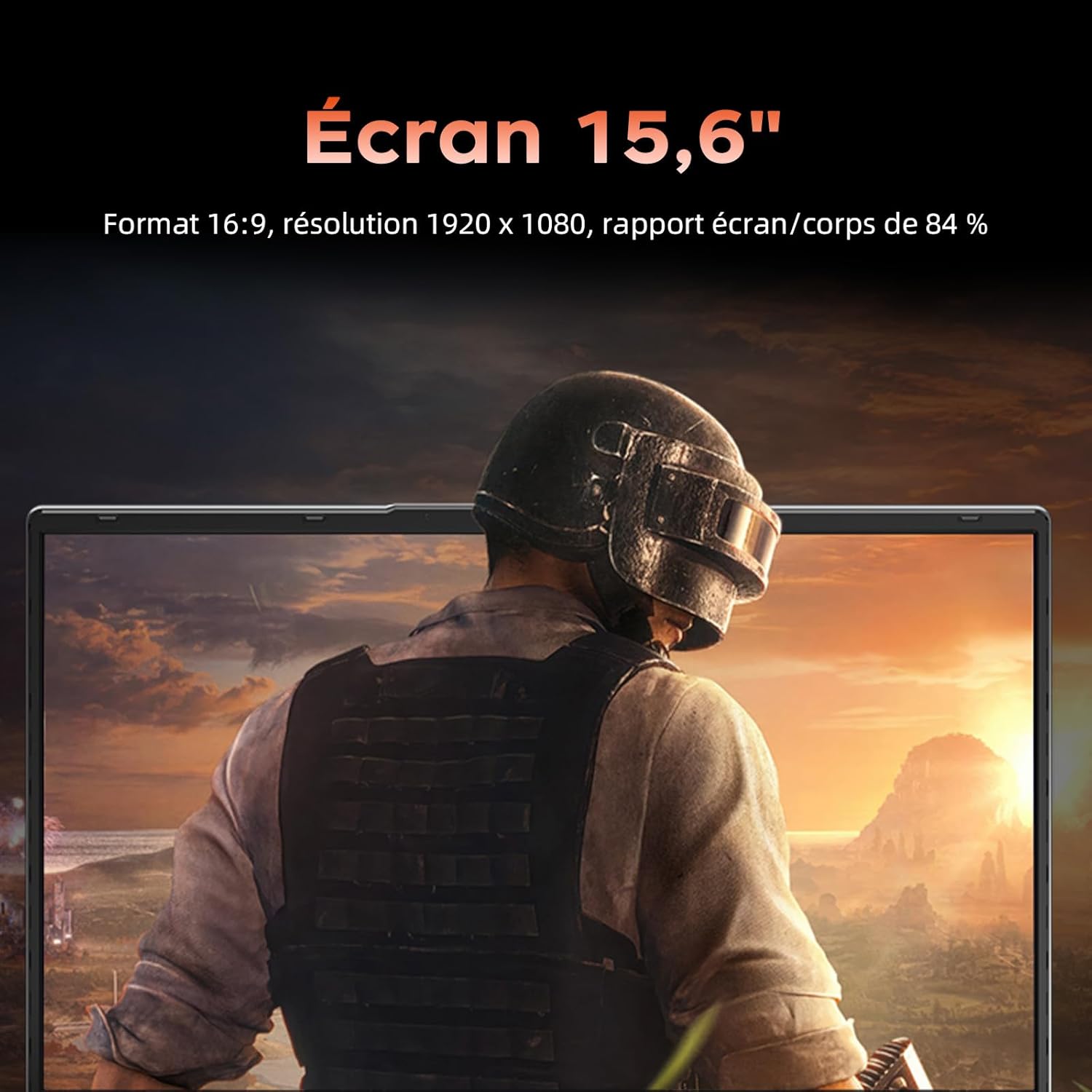 PC Portable Gamer 2026 15,6" FHD - Ordinateur Portable Ryzen 5 7430U jusqu'à 4,30 GHz