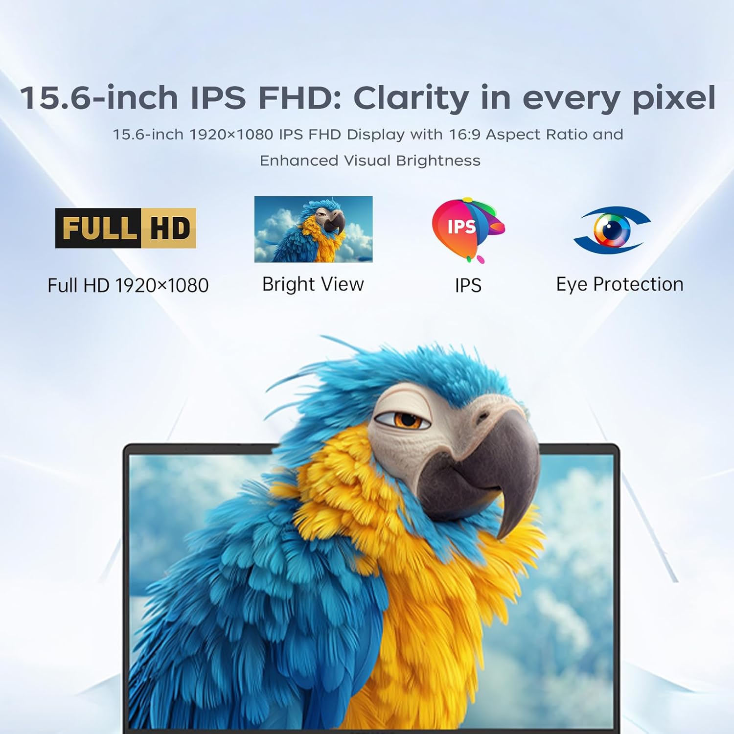 2026 15.6 Inch Laptop with Ryzen 4300U Processor up to 3.7GHz (Beat N100/N150) 16GB RAM DDR4 + 512GB M.2 SSD with 11 Pro Installed