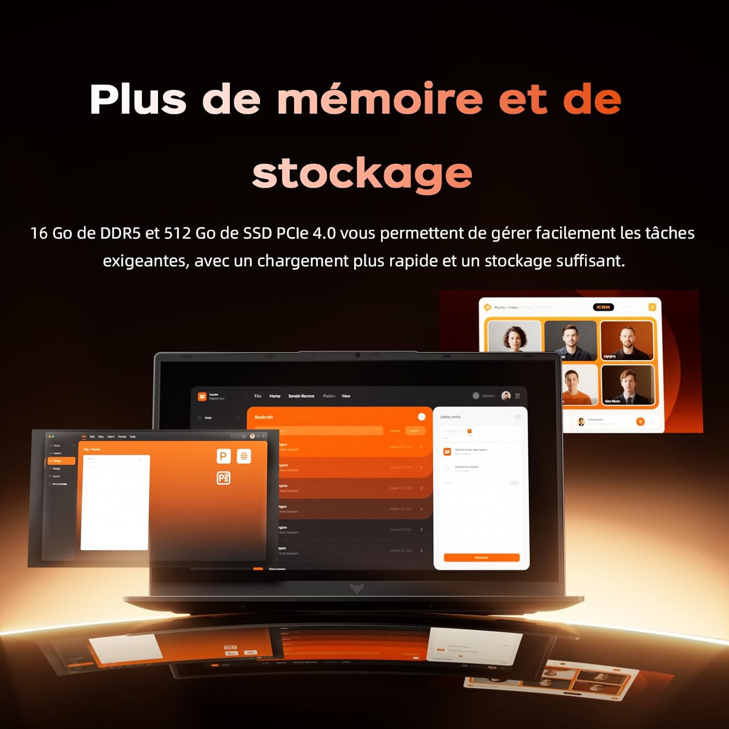 PC Portable Gamer 2026 15,6" FHD - Ordinateur Portable Ryzen 5 7430U jusqu'à 4,30 GHz
